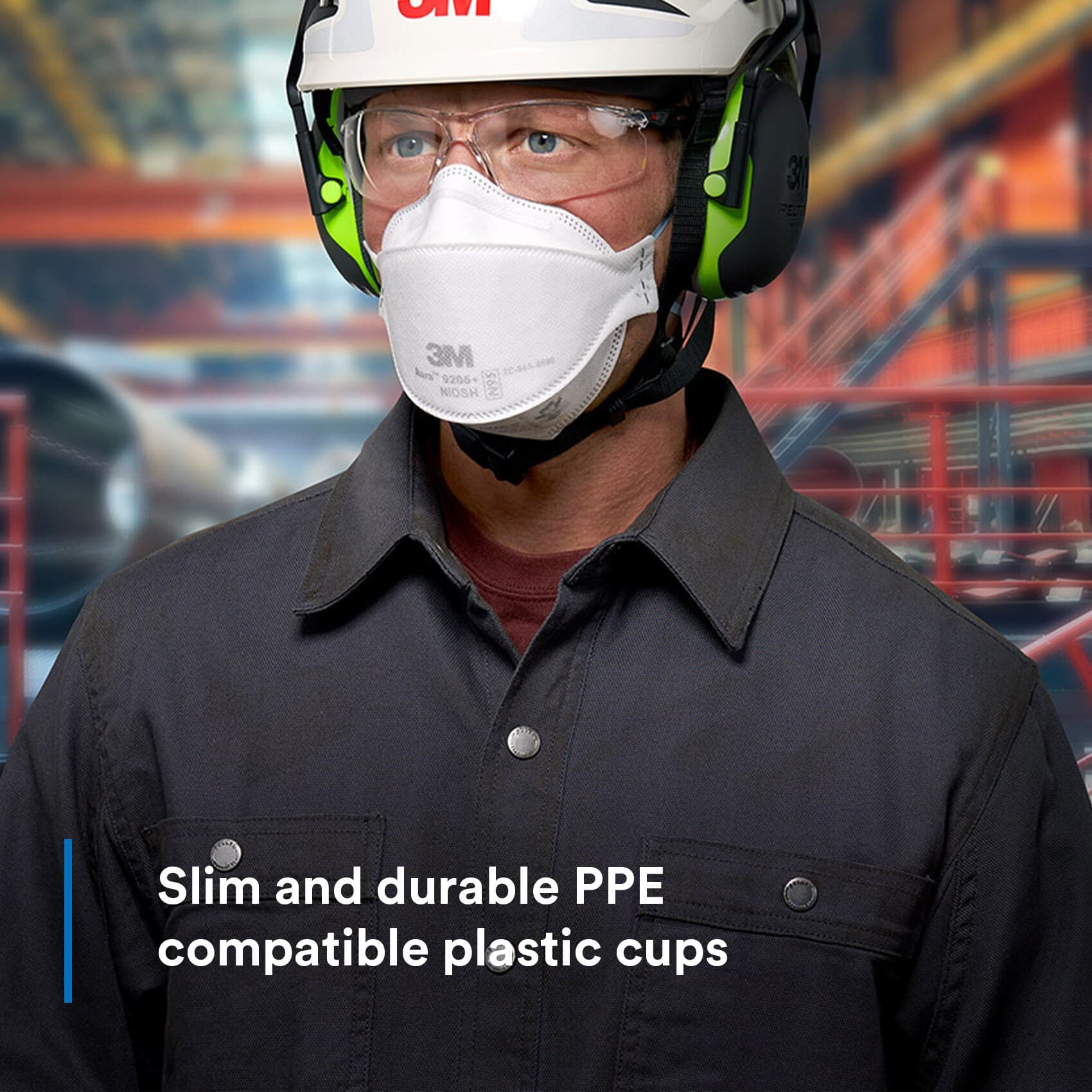 3M PELTOR X Series Earmuff X4P3G/E, Hi-Viz, Helmet Mounted, Premium Cap Attached, 32 dB