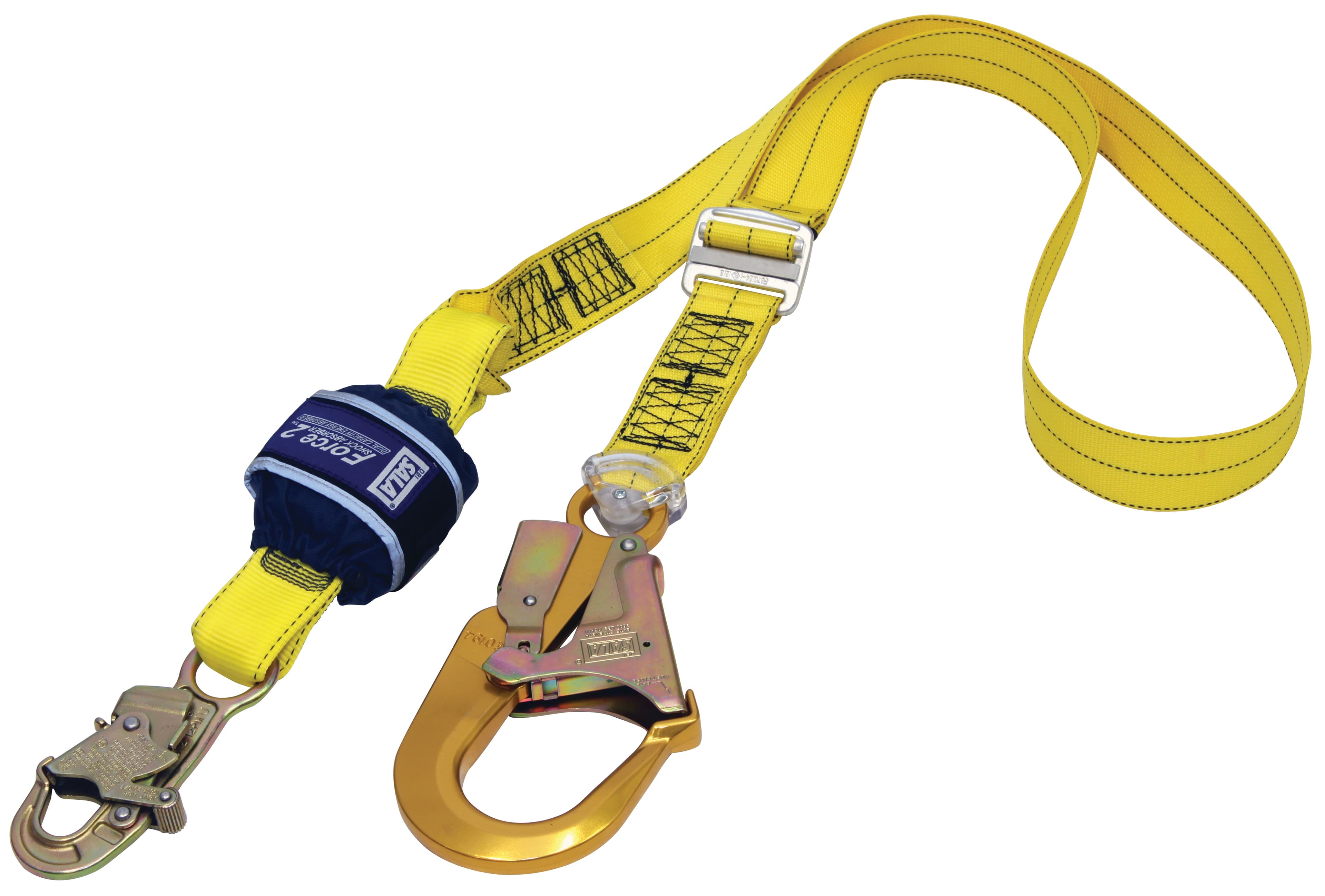 Force2 Shock Absorbing Lanyards Webbing Single Tail Adjustable 2.0m overall length - alt (Z11200919)