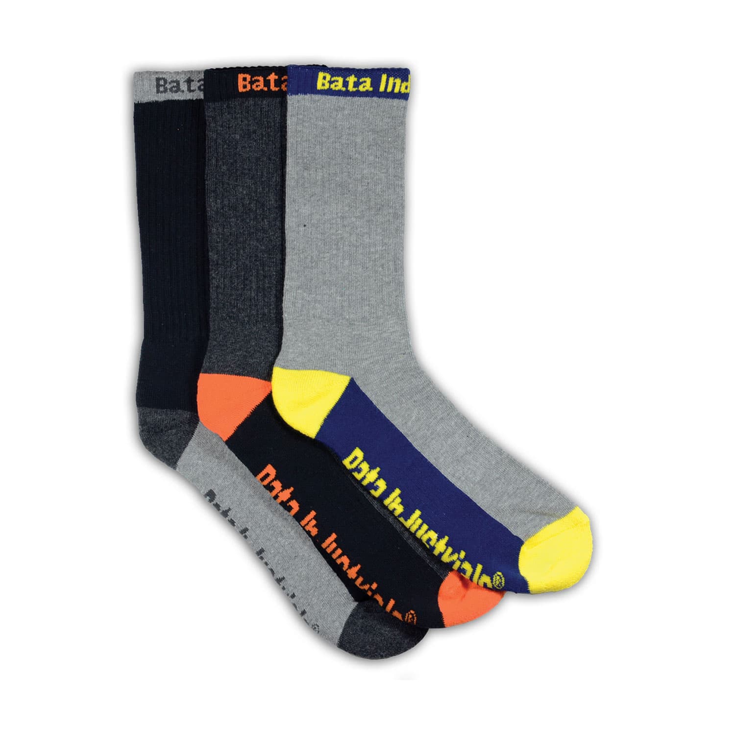 Bata Industrials Socks - Bright Crew Style Sock 3 Pack