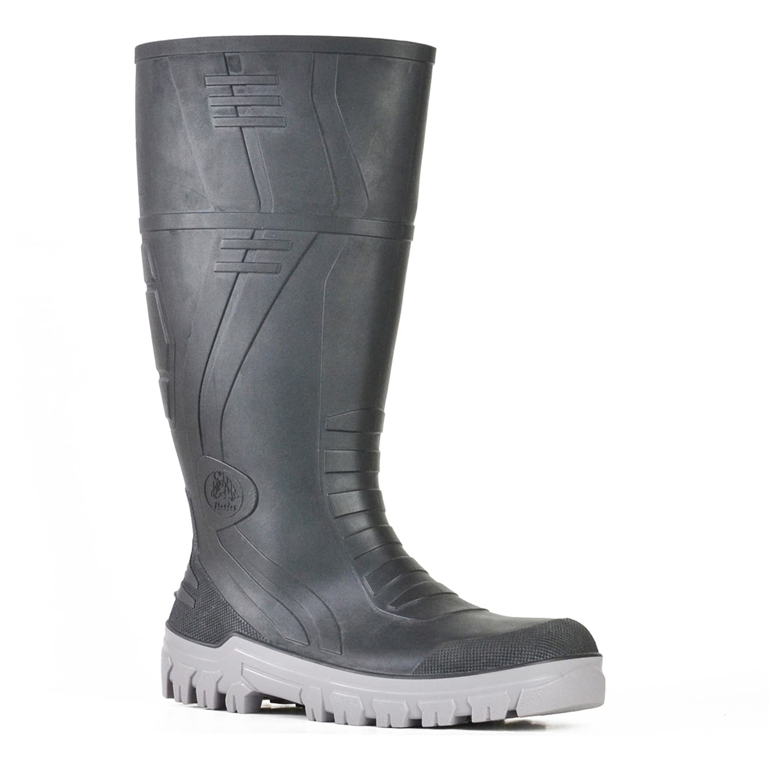 Bata Industrials Jobmaster 3-400-ST - Black / Grey PVC 400Mm Safety Boot (PVC Jobmaster 3)
