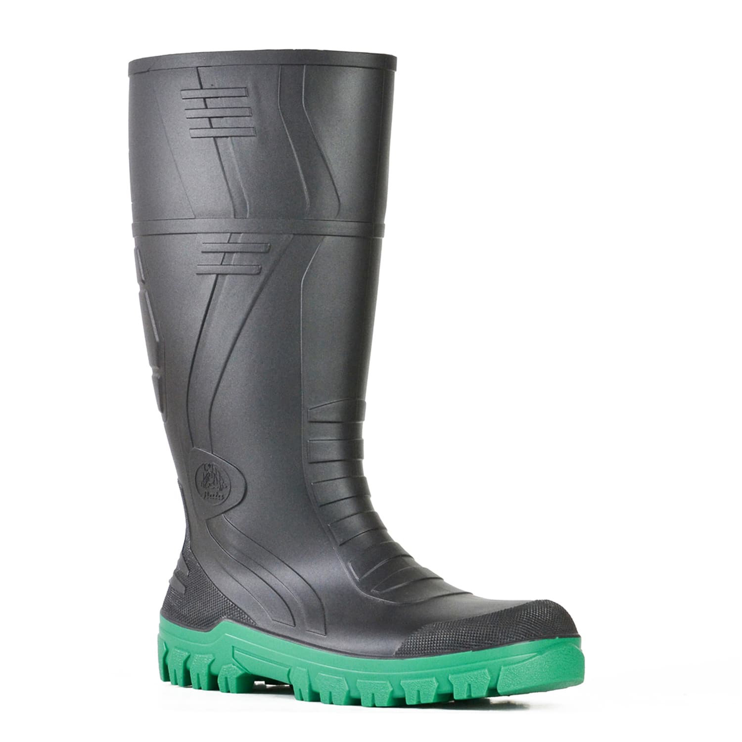 Bata Industrials Jobmaster 3-400-NS - Black / Green PVC 400Mm Non Safety Boot (PVC Jobmaster 3)