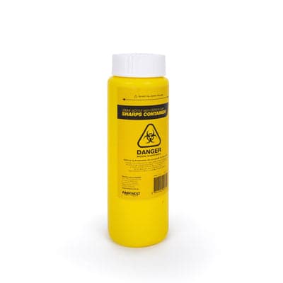 FastAid Sharps Container, Plastic, 250Ml, Yellow