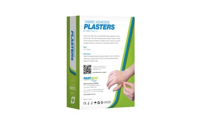 FastAid Adhesive Plasters, Fabric, 72 X 19Mm, 100Pk