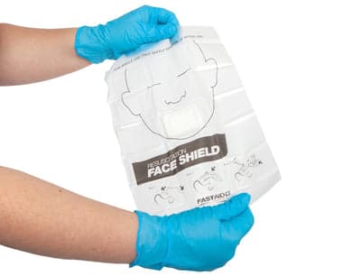 FastAid Resuscitation Face Shield, Disposable, With Valve, 50Pk