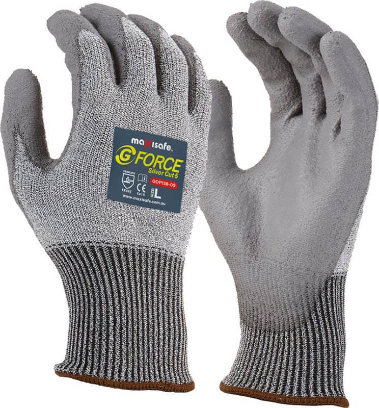 Maxisafe G-Force Silver Cut E Glove, Pu Coated Glove (12 Pairs)