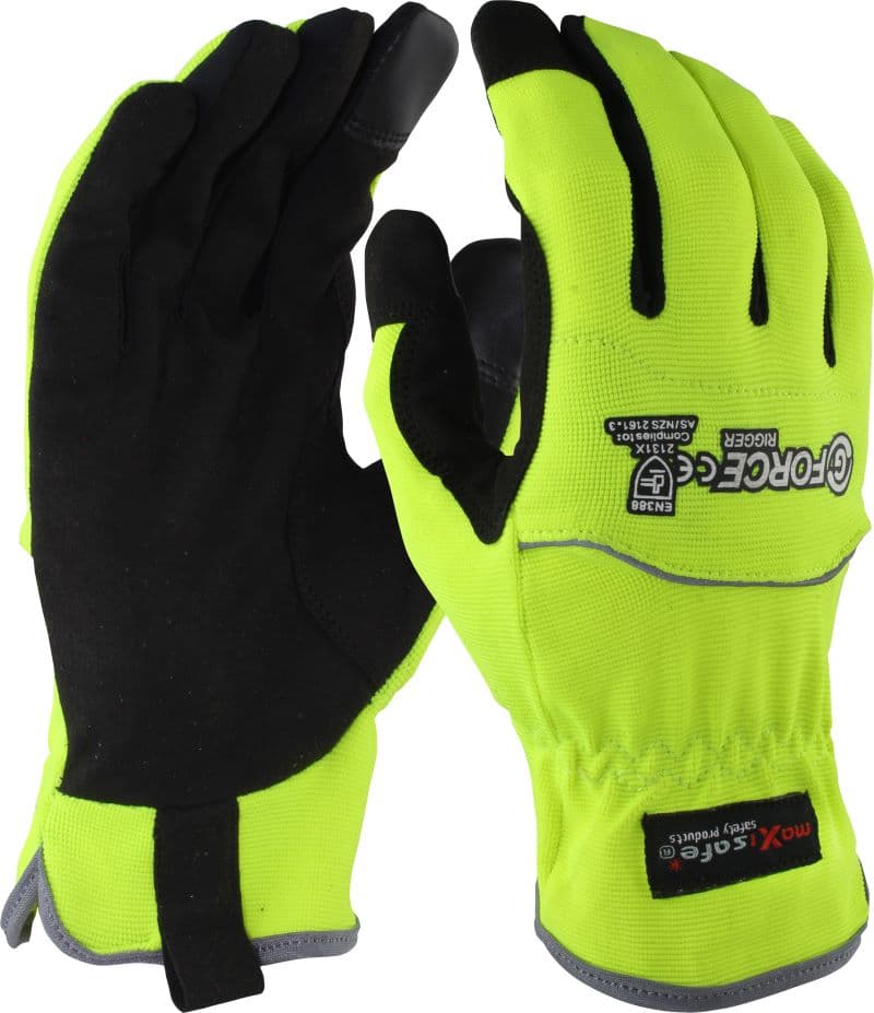 Maxisafe G-Force Hivis Synthetic Riggers Glove (6 Pairs)