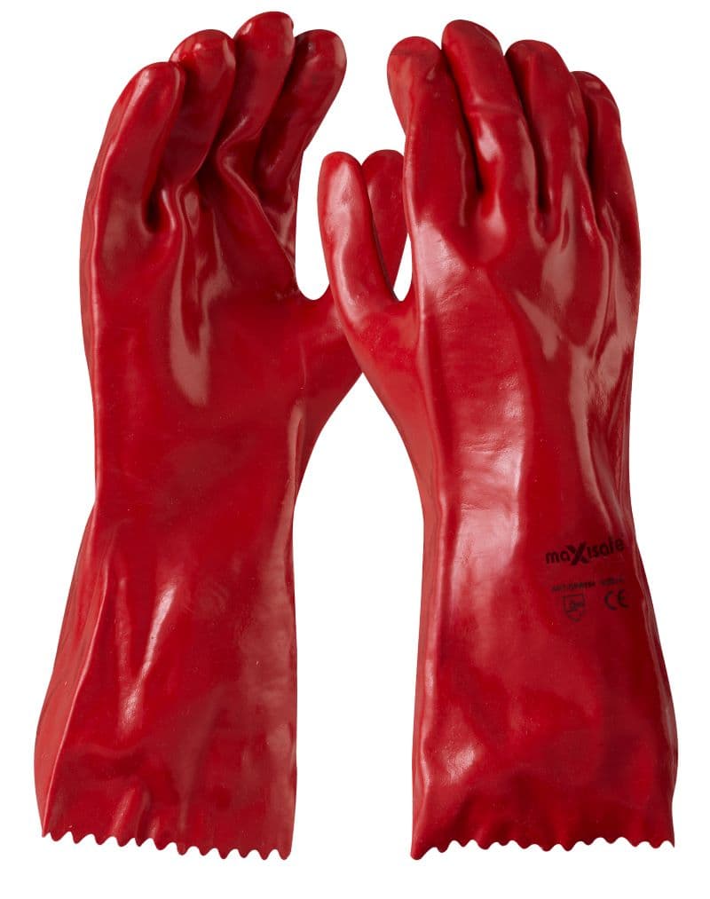 Maxisafe Red Pvc Gauntlet - 35Cm (12 Pairs)