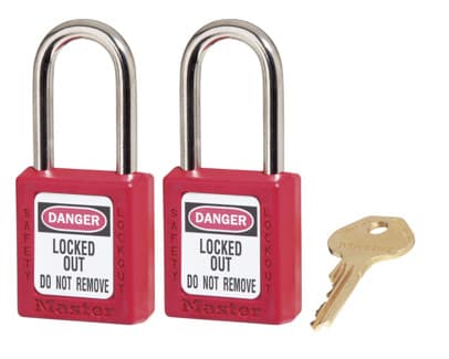 Master Lock Safety Padlock 410 KA2 Red (2 Locks Equals 1 Set)