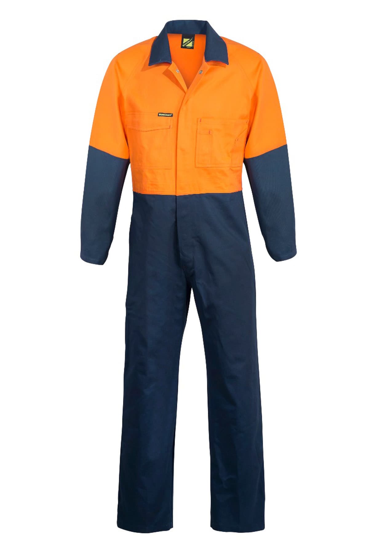 Workcraft Hi Vis Cotton Drill Coveralls (Navy/Orange, Long Size)