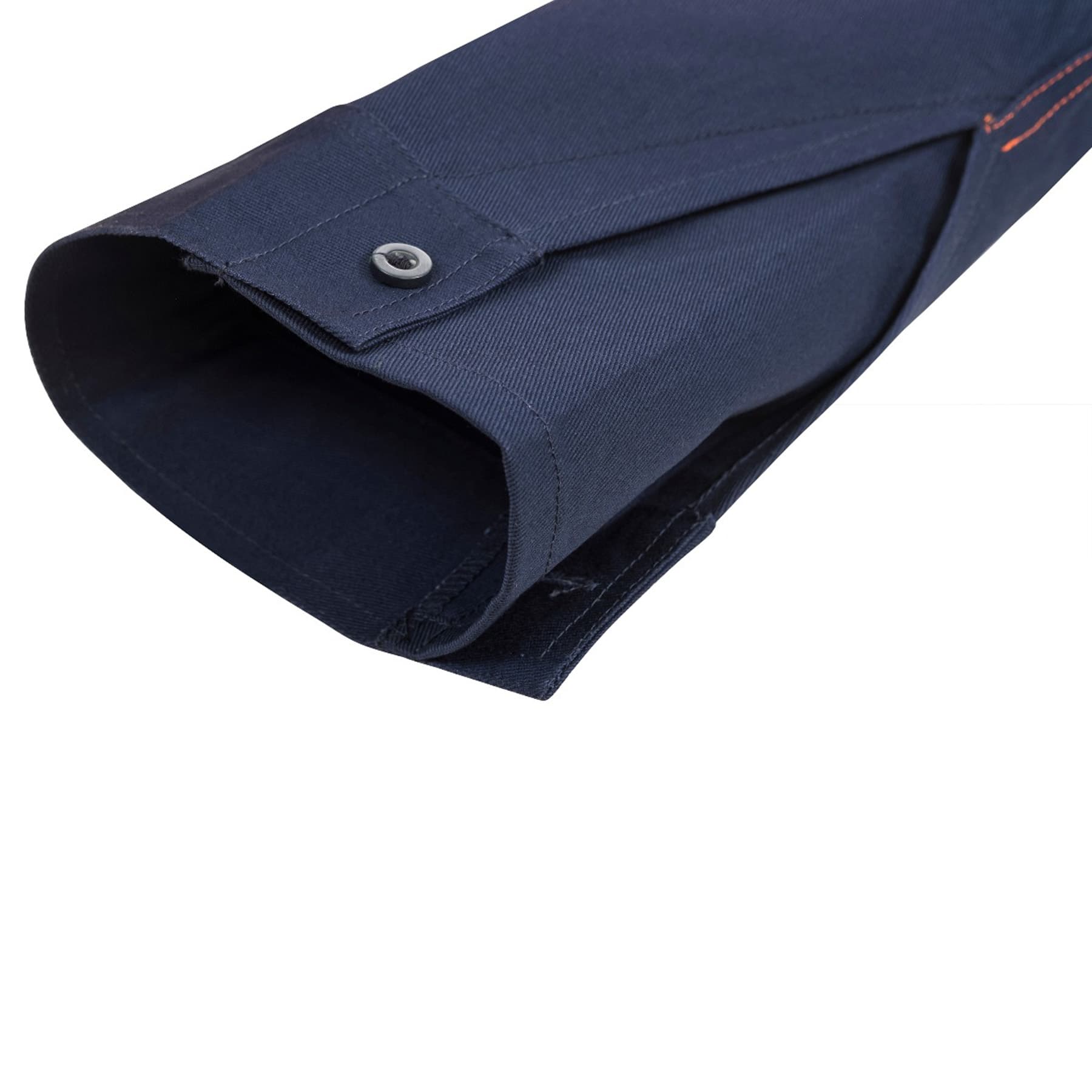 Workcraft Heavy Duty Hybrid Hi Vis Closed Front Cotton Drill Shirt With Gusset Sleeves (Navy/Yellow)