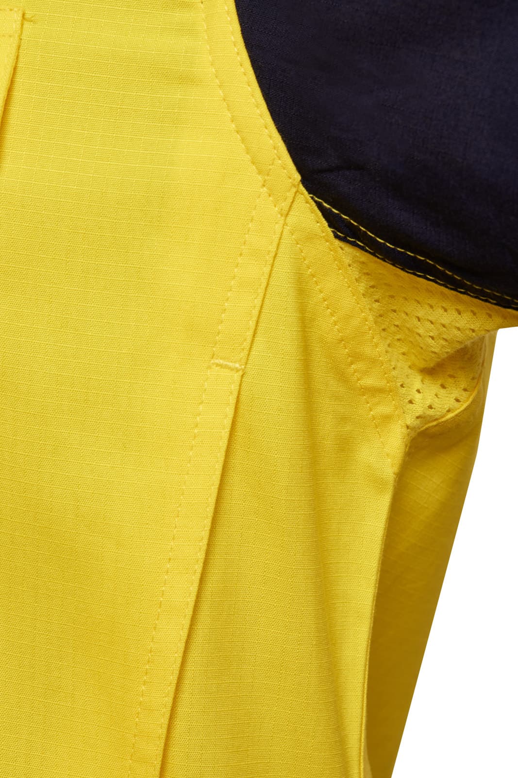 Workcraft Hi Vis Long Sleeve Vented Reflective Ripstop Shirt (Navy/Yellow)