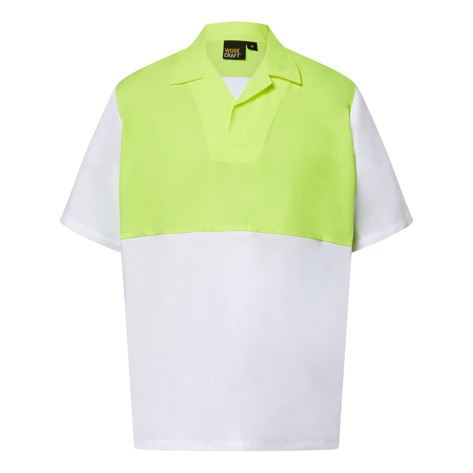 Workcraft Food Industry Jacshirt With Modesty Insert (White/Dayglow Yellow)
