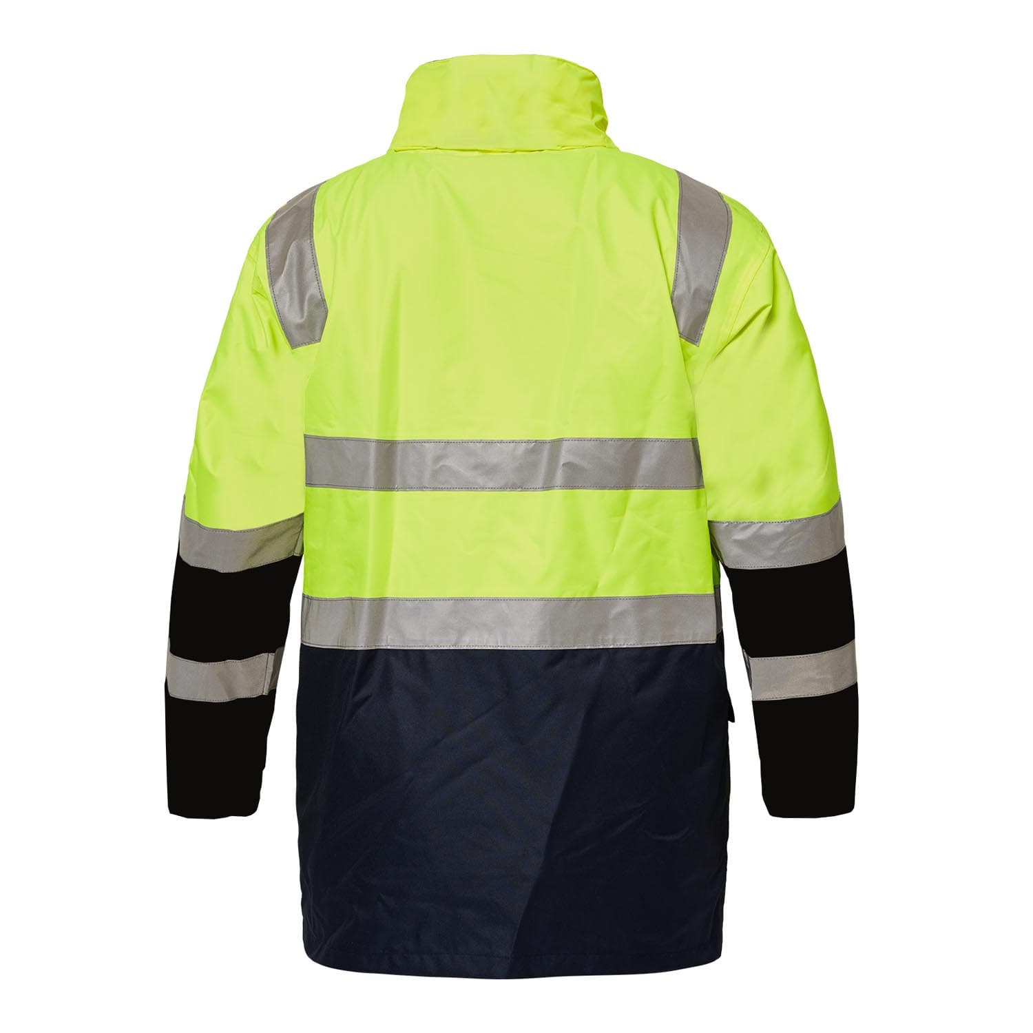 Workcraft Hi Vis 6 In 1 Two Tone Reflective Jacket With Removable Sleeves (Navy/Yellow)