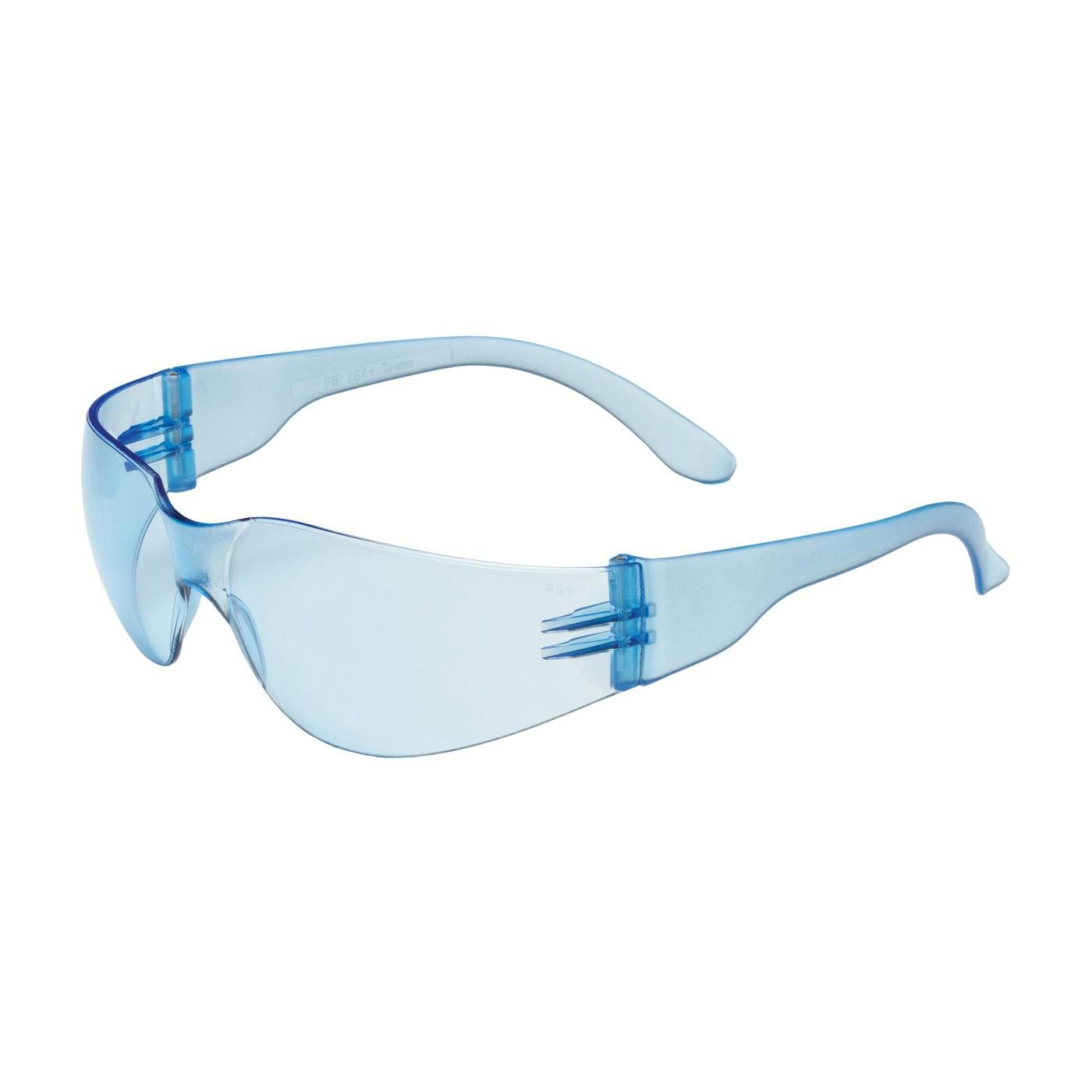 Rimless Safety Glasses with Light Blue Temple, Light Blue Lens and Anti-Scratch Coating, Light Blue (250-01-5503) - OS_0