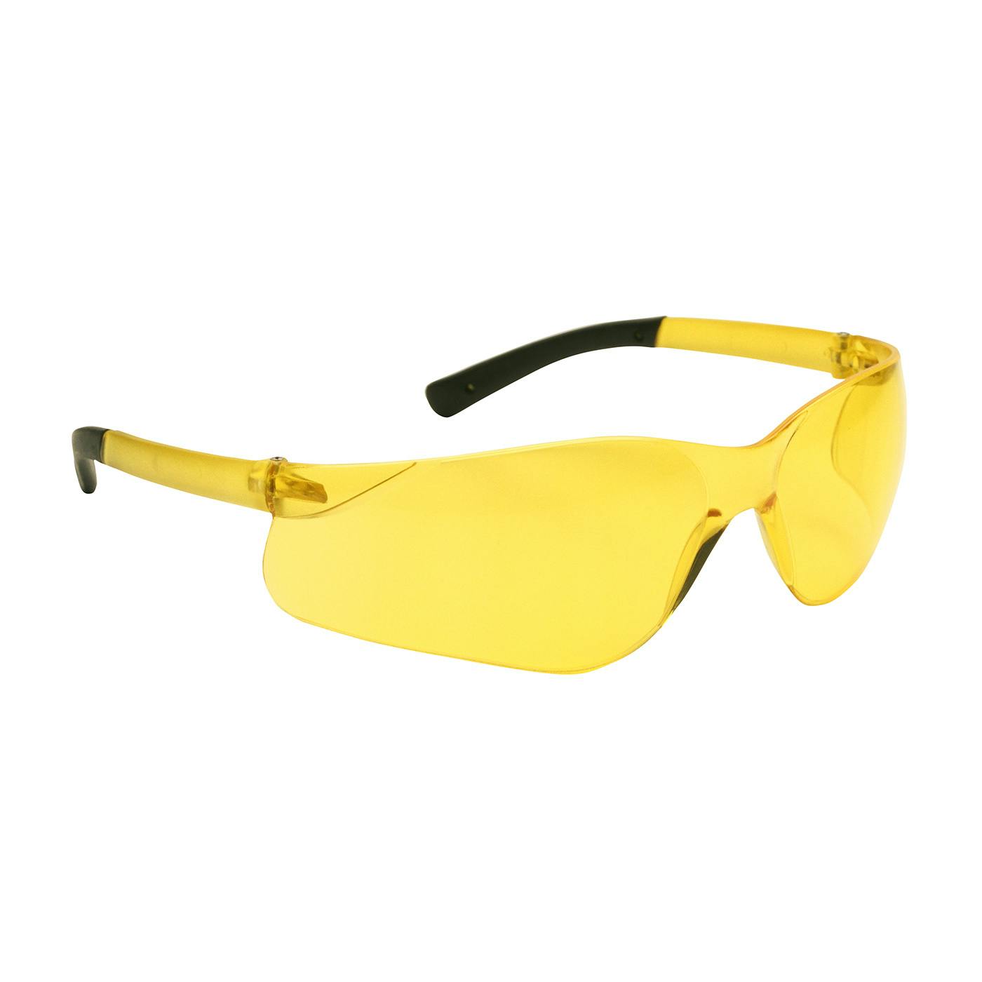 Rimless Safety Glasses with Amber Temple, Amber Lens and Anti-Scratch Coating, Amber (250-06-5509) - OS_0