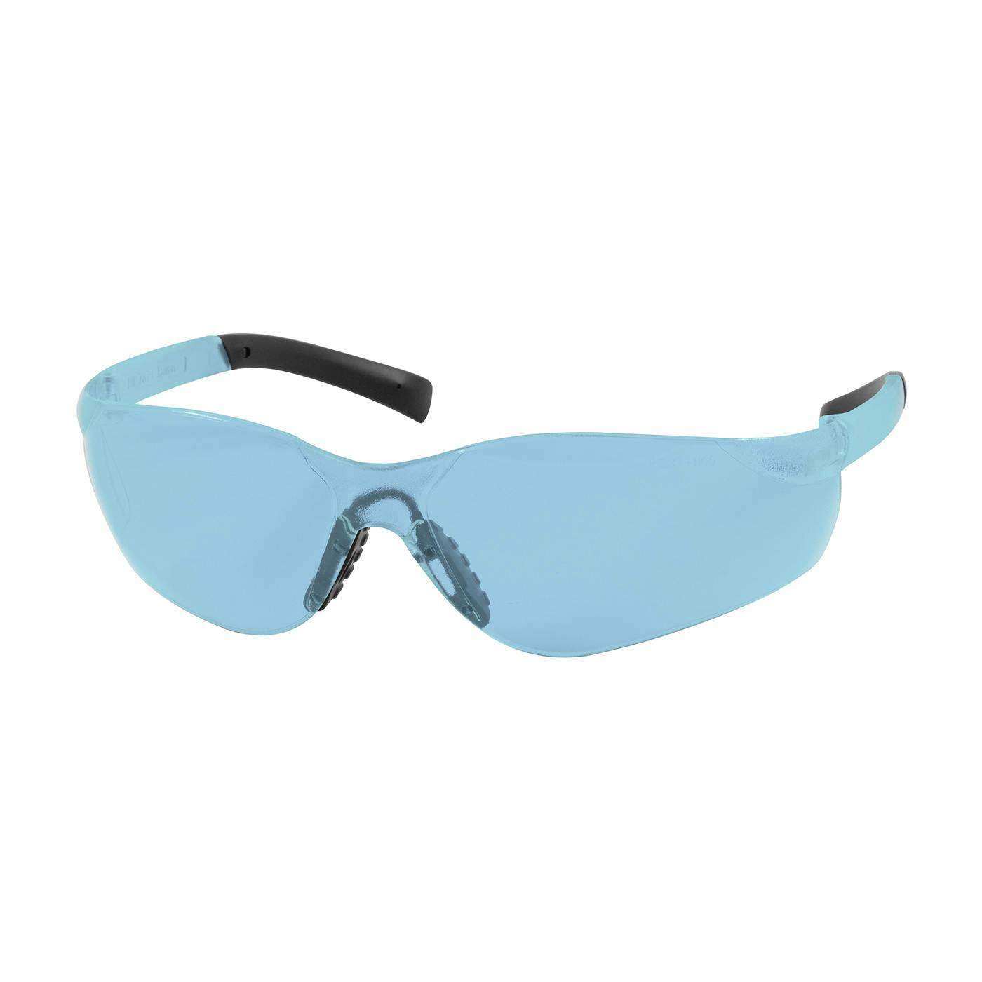 Rimless Safety Glasses with Light Blue Temple, Light Blue Lens and Anti-Scratch Coating, Light Blue (250-08-5503) - OS