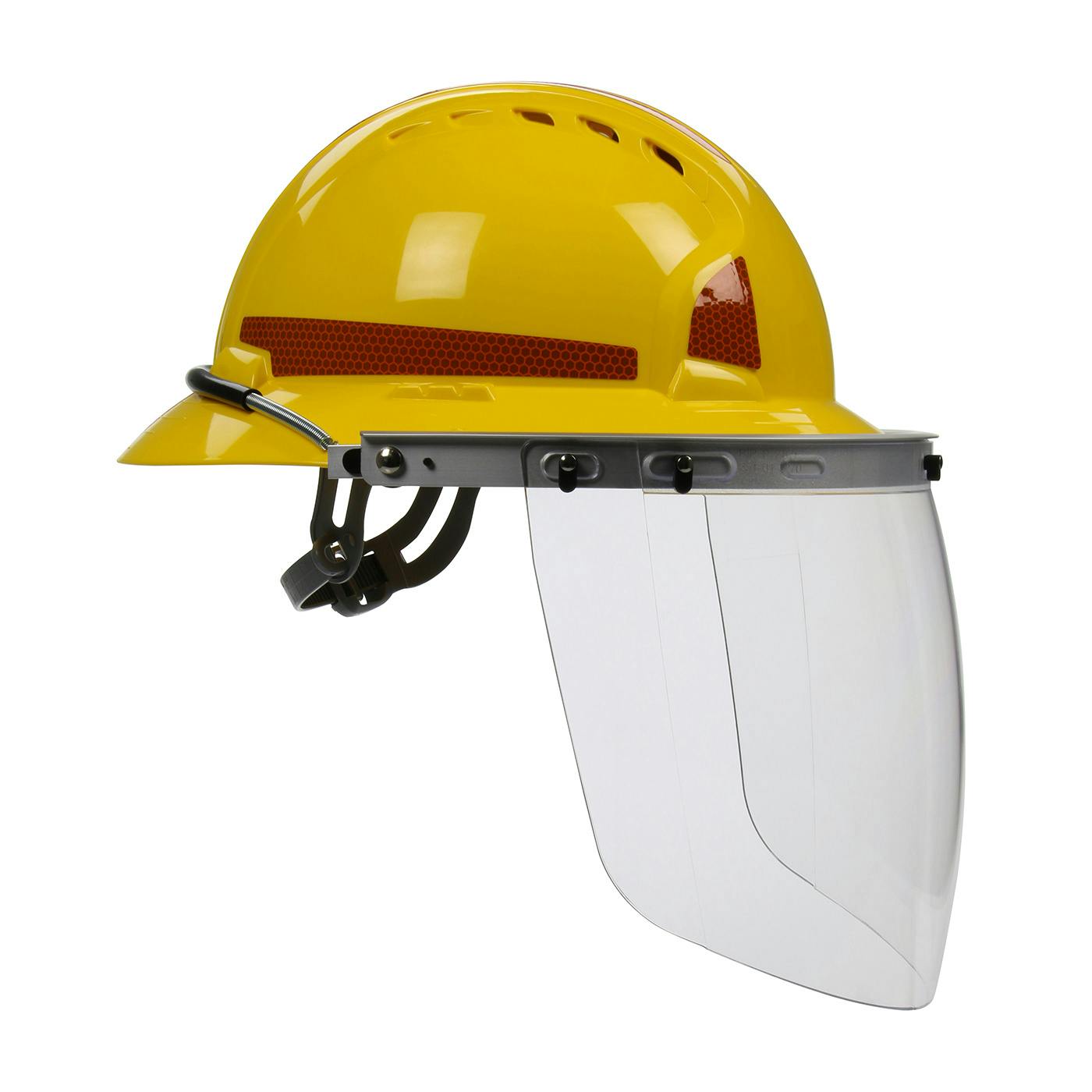 Aluminum Face Shield Bracket for Full Brim Hard Hats, Silver (251-01-5270) - OS