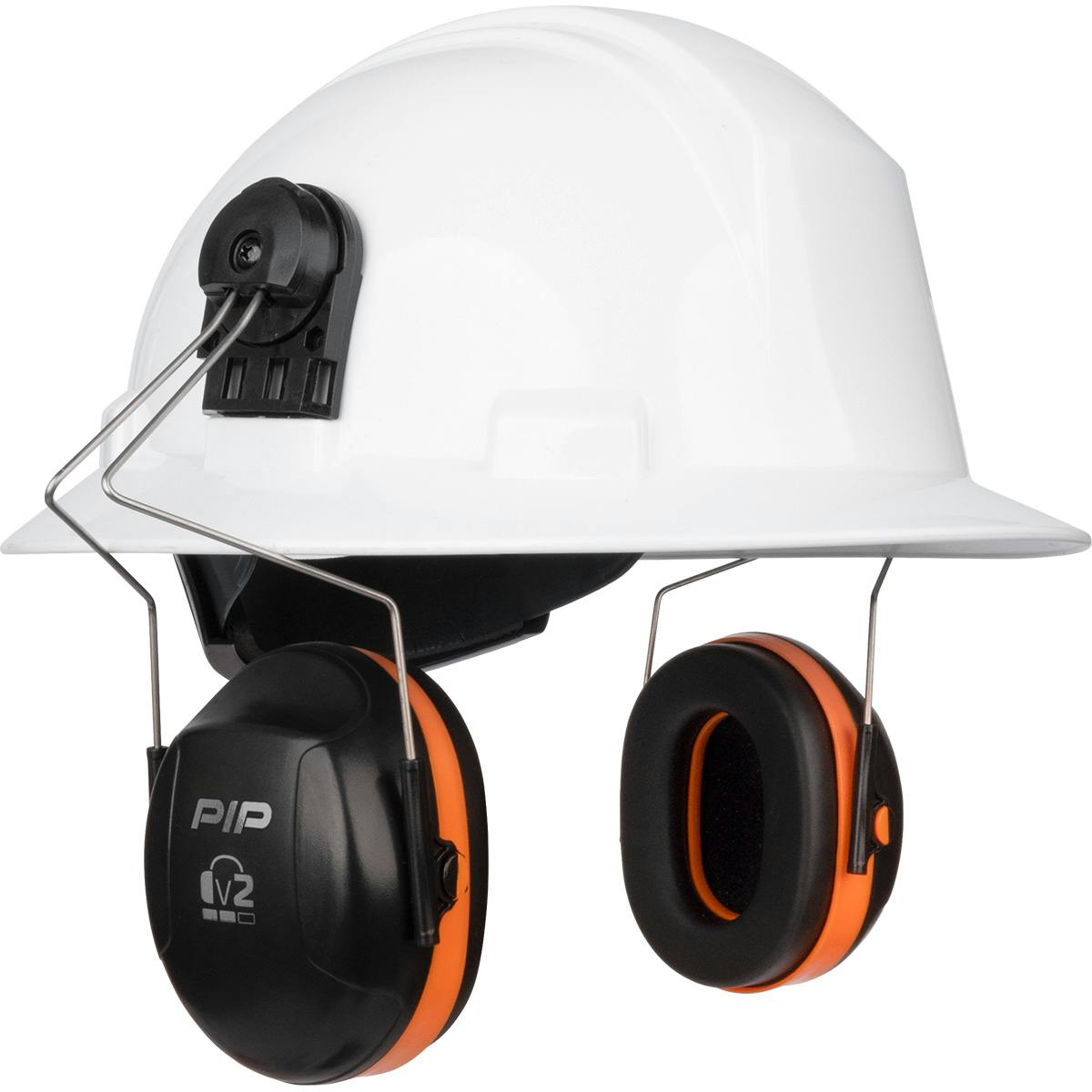 V2 Full Brim Mounted Passive Ear Muff - NRR 25, Neon Orange (263-V2FB) - OS