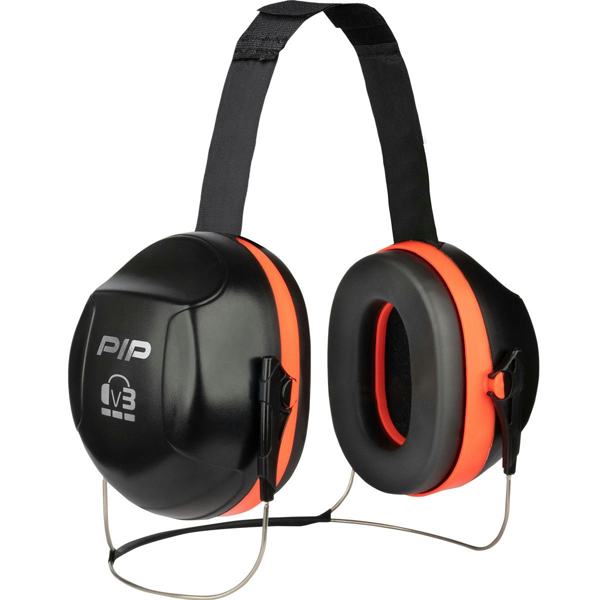 V3 Passive Ear Muff with Neckband - NRR 27, Neon Red (263-V3NB) - OS_0