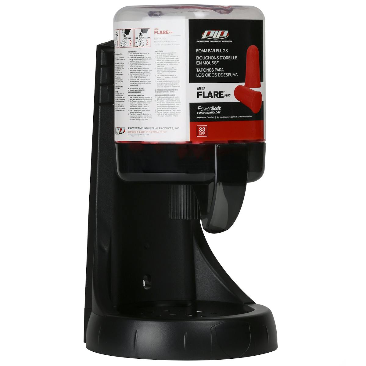Prefilled Mega Flare™ Plus Ear Plug Dispenser - 200 Pairs, Black (267-HPD910-200) - DISPLAY