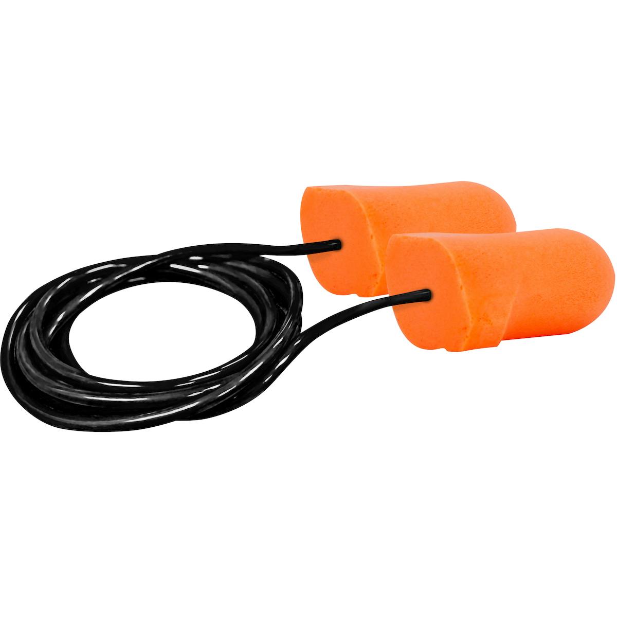 T-Shape Disposable Soft Polyurethane Foam Corded Ear Plugs - NRR 32, Orange (267-HPF510C) - OS_0
