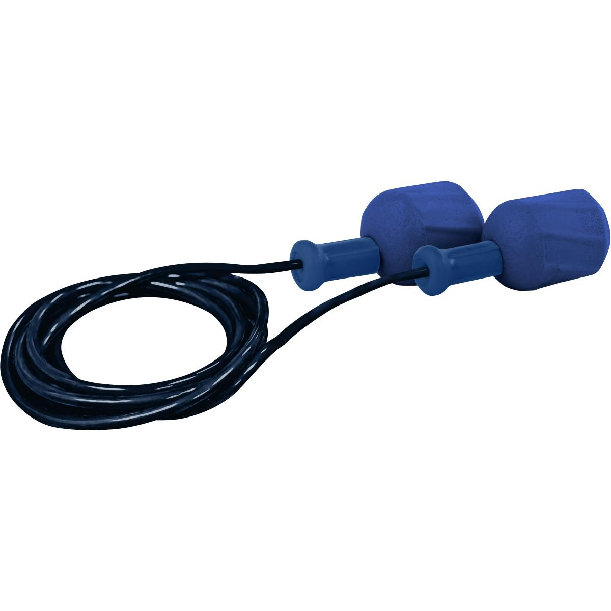 Metal Detectable Polyurethane Foam Corded Ear Plugs - 30 NRR, Blue (267-HPF610D) - OS
