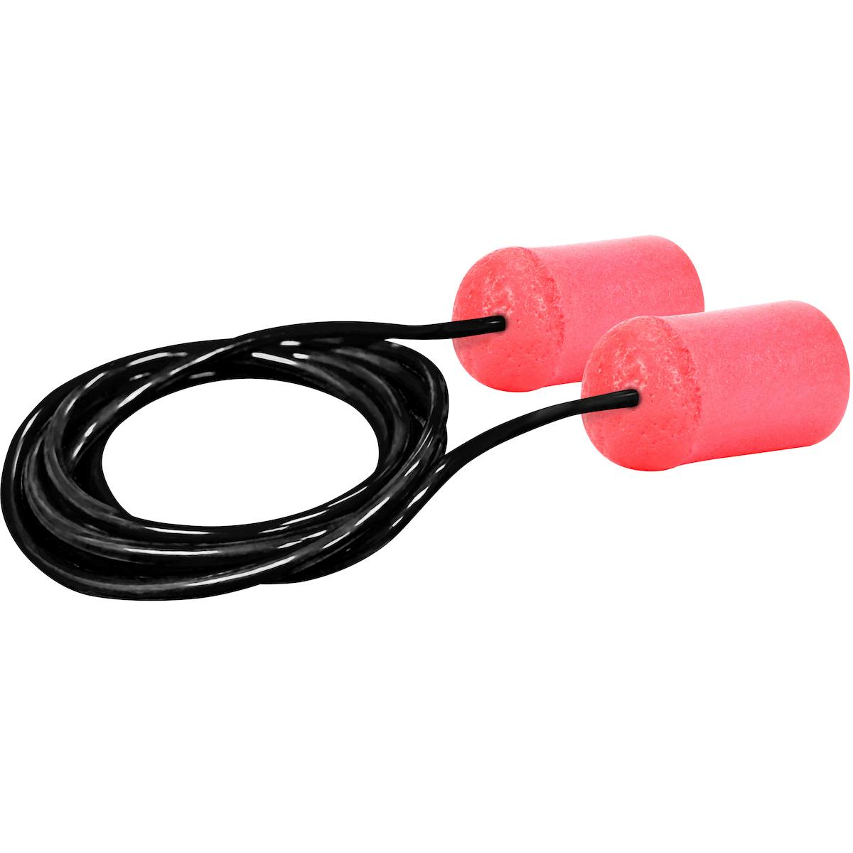 Disposable Soft Polyurethane Foam Corded Ear Plugs - NRR 30, Red (267-HPF710C) - OS