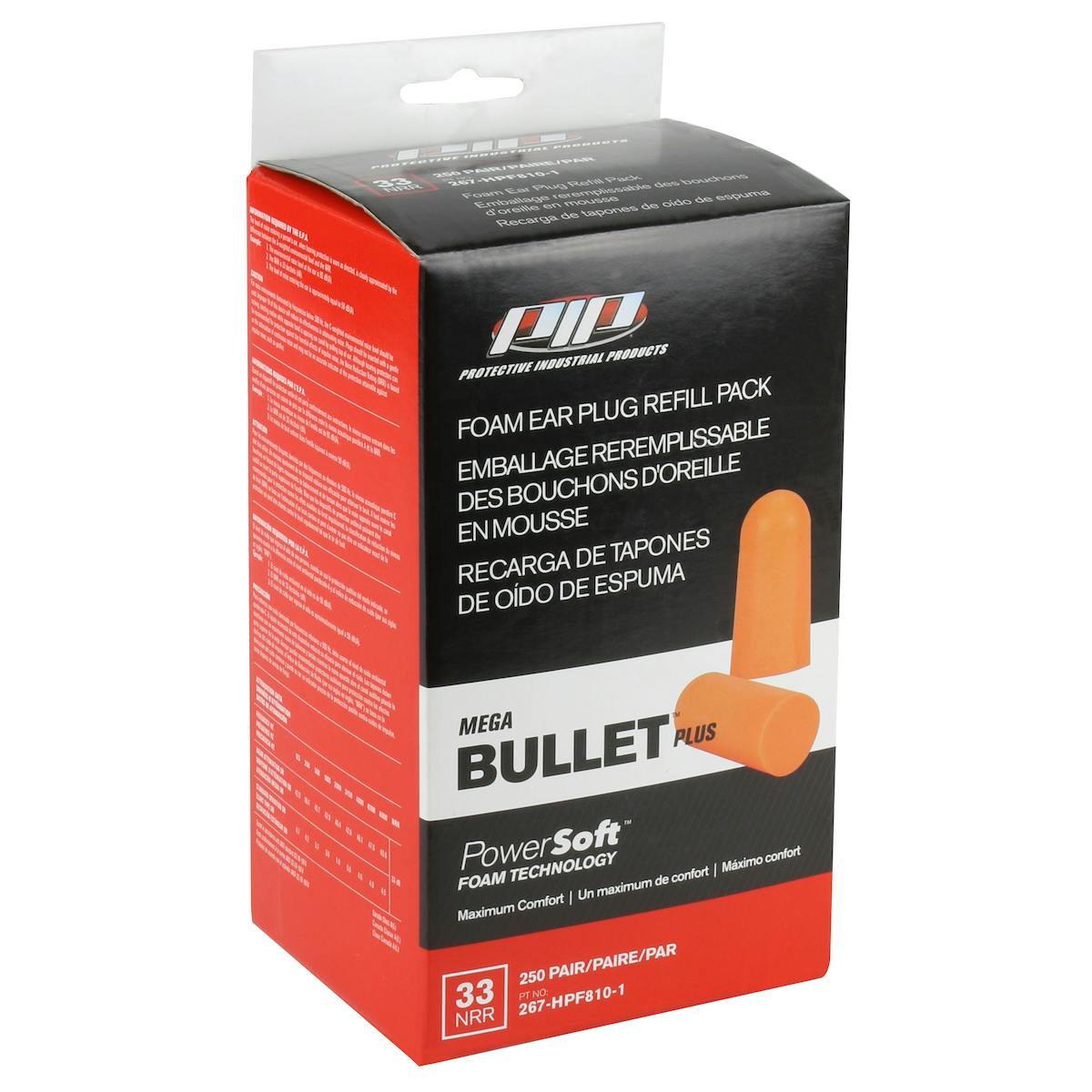 Disposable Soft Polyurethane Foam Ear Plugs - Dispenser Refill Pack, Orange (267-HPF810-1) - OS_0