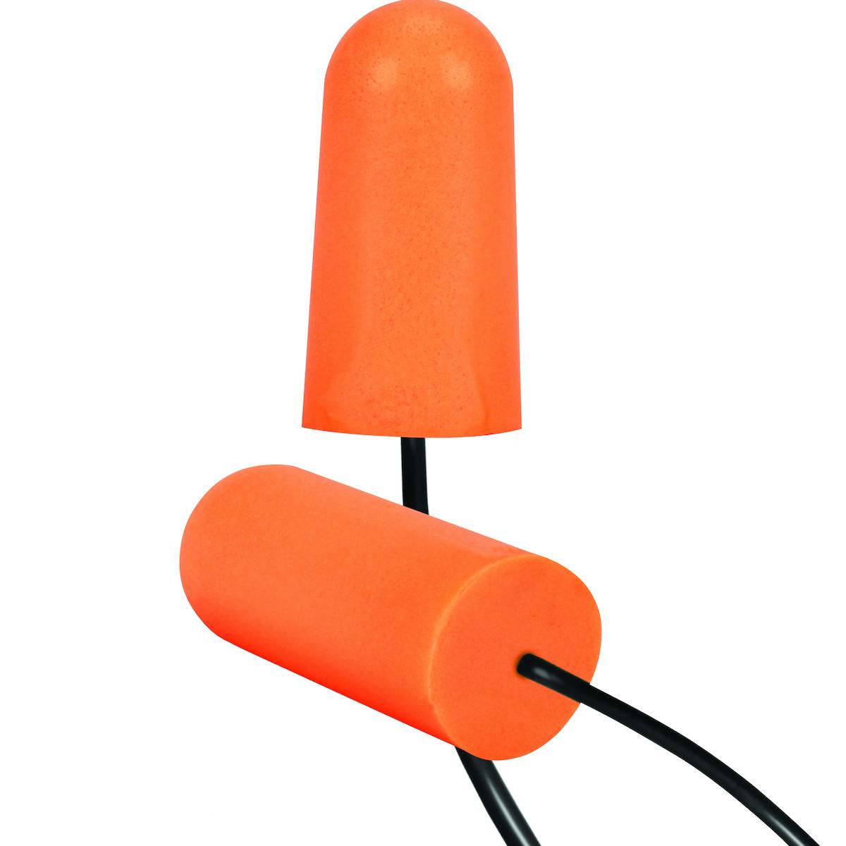 Disposable Soft Polyurethane Foam Corded Ear Plugs - NRR 33, Orange (267-HPF810C) - OS_0