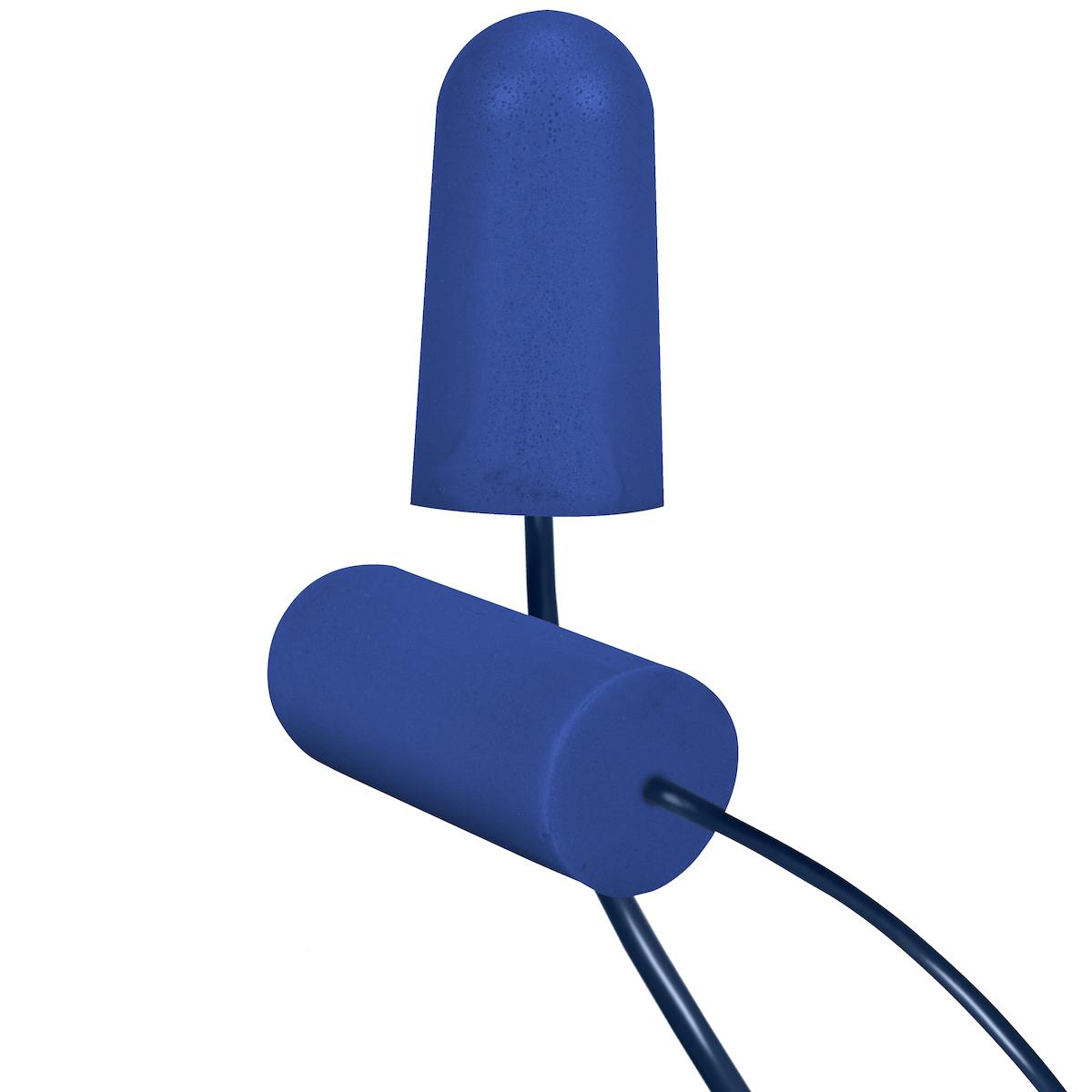 Metal Detectable Soft Polyurethane Foam Corded Ear Plugs - 33 NRR, Blue (267-HPF810D) - OS