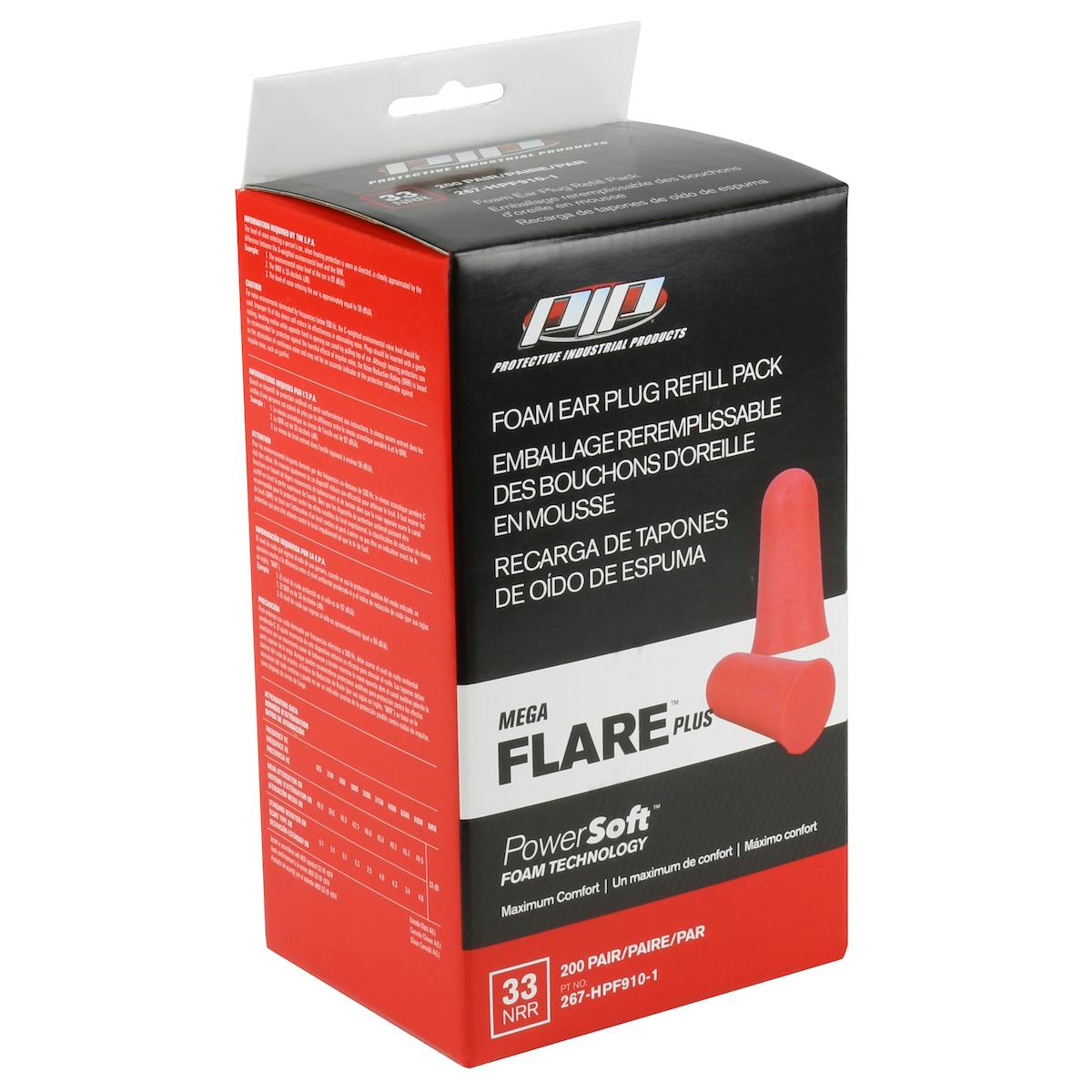 Disposable Soft Polyurethane Foam Ear Plugs - Dispenser Refill Pack, Red (267-HPF910-1) - OS_0