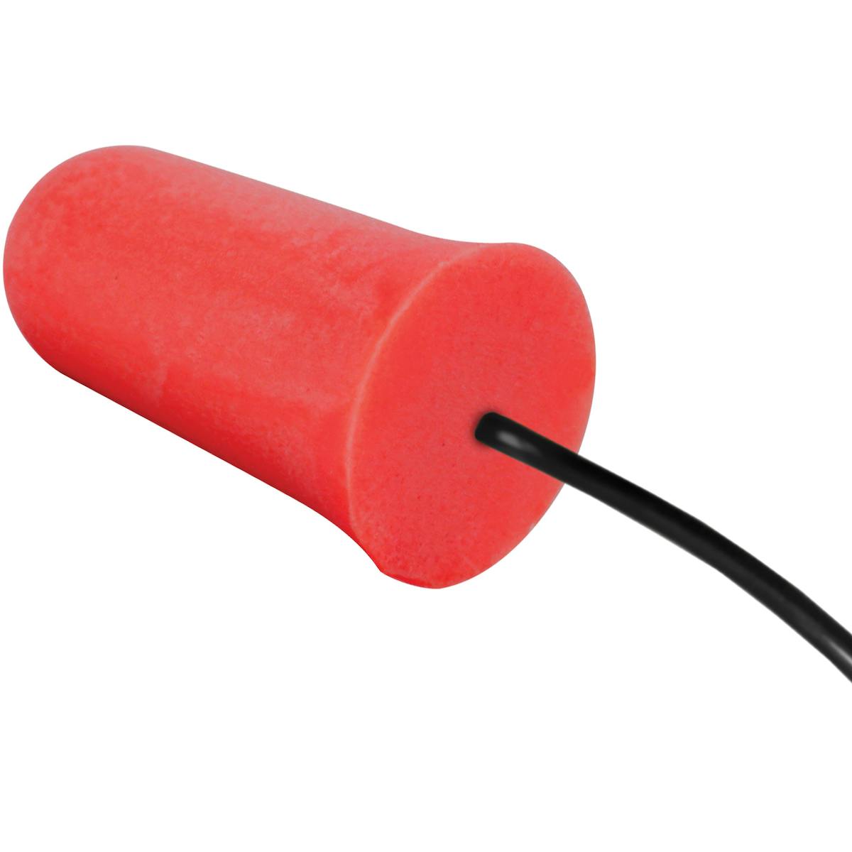 Disposable Soft Polyurethane Foam Corded Ear Plugs - NRR 33, Red (267-HPF910C) - OS_1