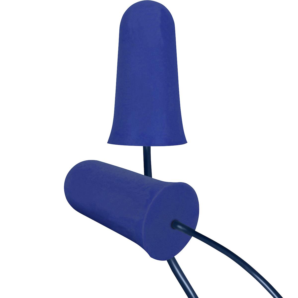 Metal Detectable Soft Polyurethane Foam Corded Ear Plugs - NRR 33, Blue (267-HPF910D) - OS_0