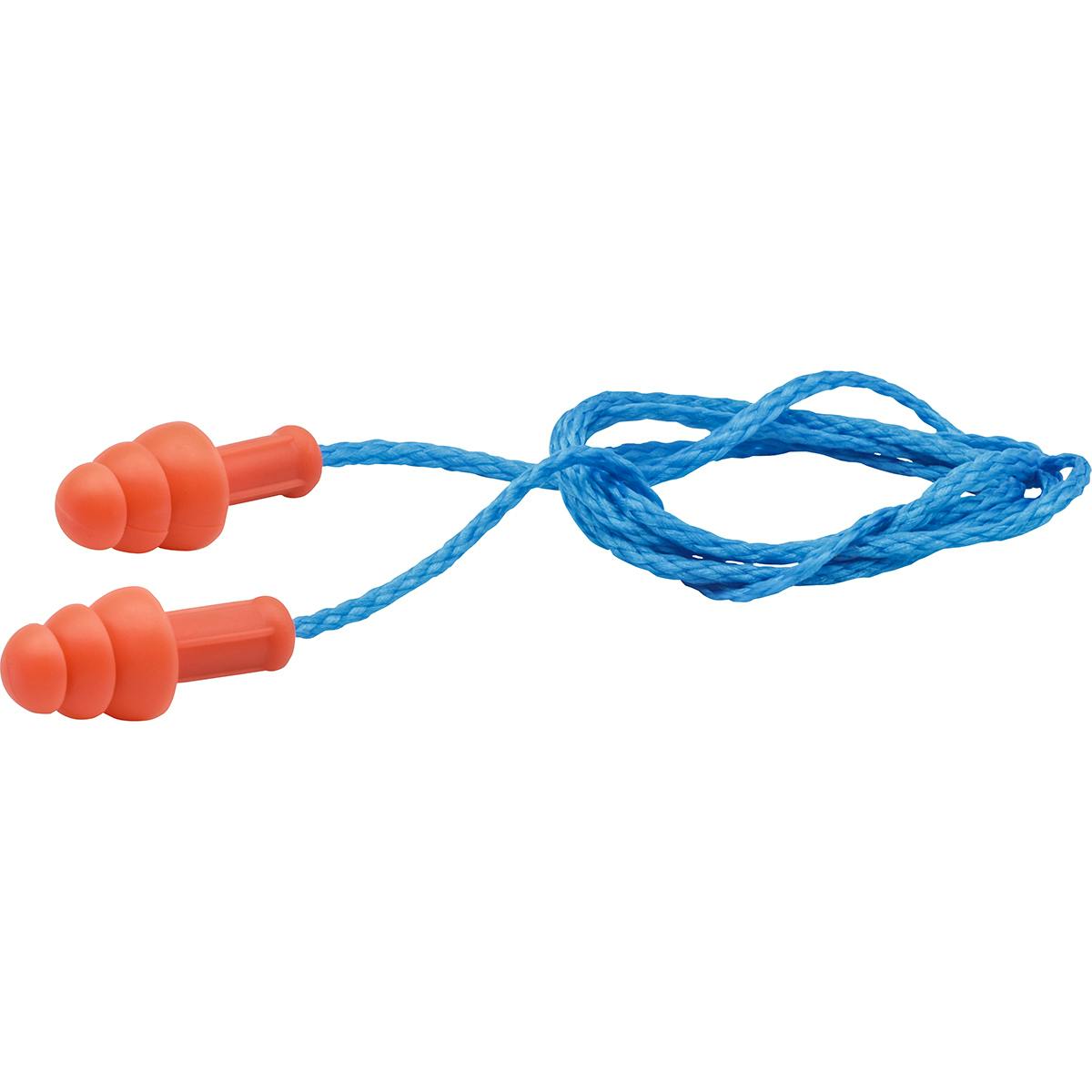 Reusable TPR Corded Ear Plugs - NRR 25, Orange (267-HPR320C) - OS