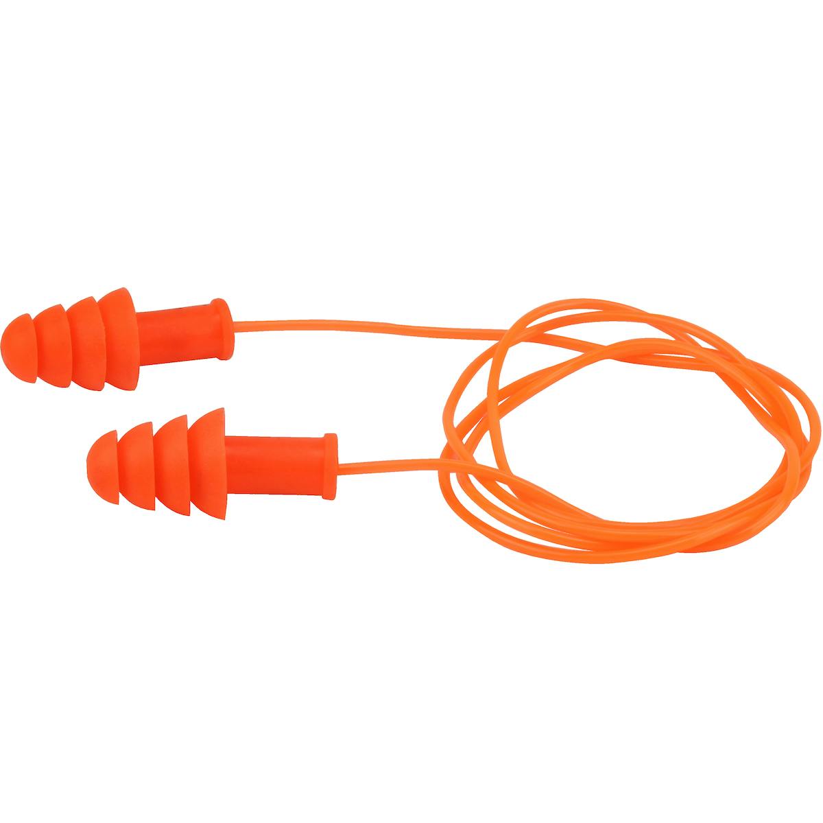 Reusable TPR Corded Ear Plugs - NRR 27, Orange (267-HPR400C) - OS