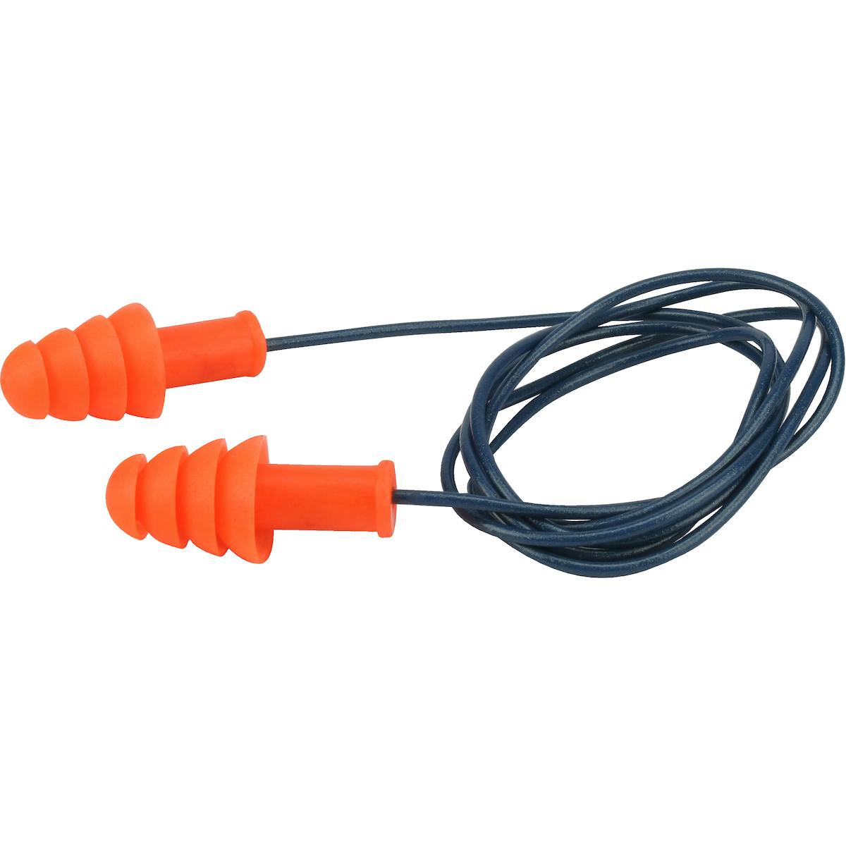 Metal Detectable Reusable TPR Corded Ear Plugs - NRR 27, Orange (267-HPR400D) - OS