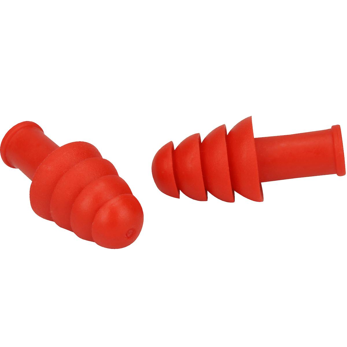 Reusable TPR Ear Plugs - NRR 27, Red (267-HPR410) - OS