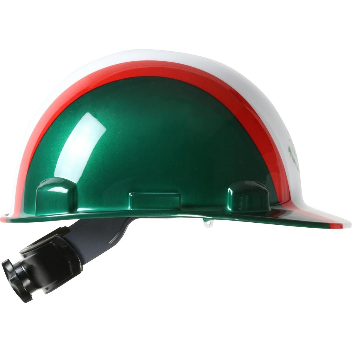 Cap Style Smooth Dome Hard Hat with HDPE Shell, 4-Point Textile Suspension, Graphic Wrap and Wheel-Ratchet Adjustment, White (280-HP341R-MEX) - OS_3