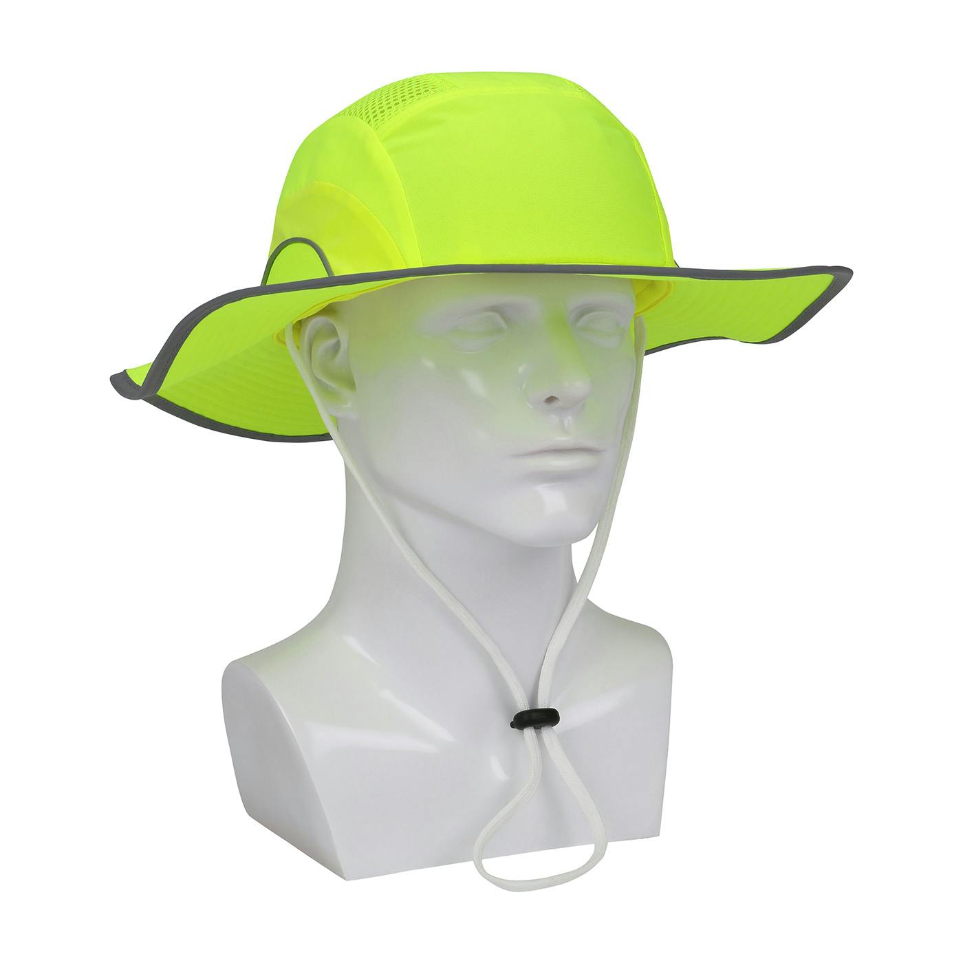 Hi-Vis Ranger Style Bump Cap with HDPE Protective Liner, Adjustable Back and Chin Strap, Hi-Vis Yellow (282-AFB375-LY) - OS_1