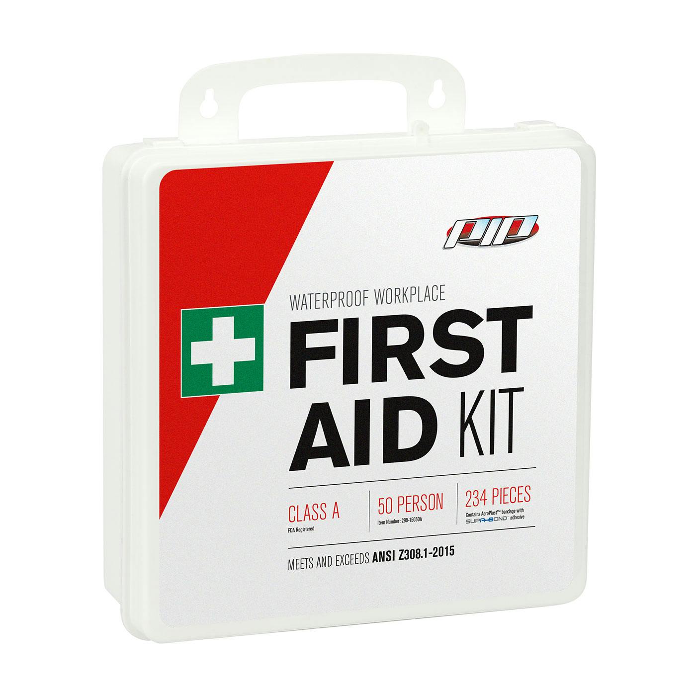 ANSI Class A Waterproof First Aid Kit - 50 Person, White (299-15050A) - KIT
