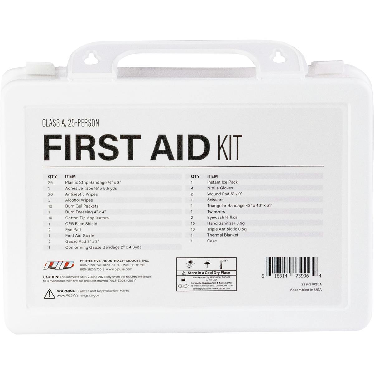 ANSI Class A Waterproof First Aid Kit - 25 Person, White (299-21025A) - KIT