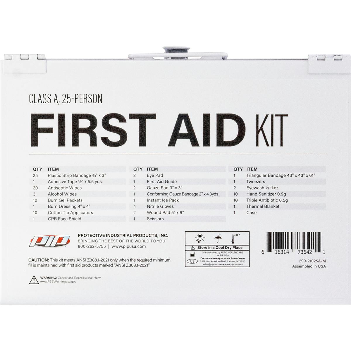 ANSI Class A Waterproof First Aid Kit - 25 Person, White (299-21025A-M) - KIT_0