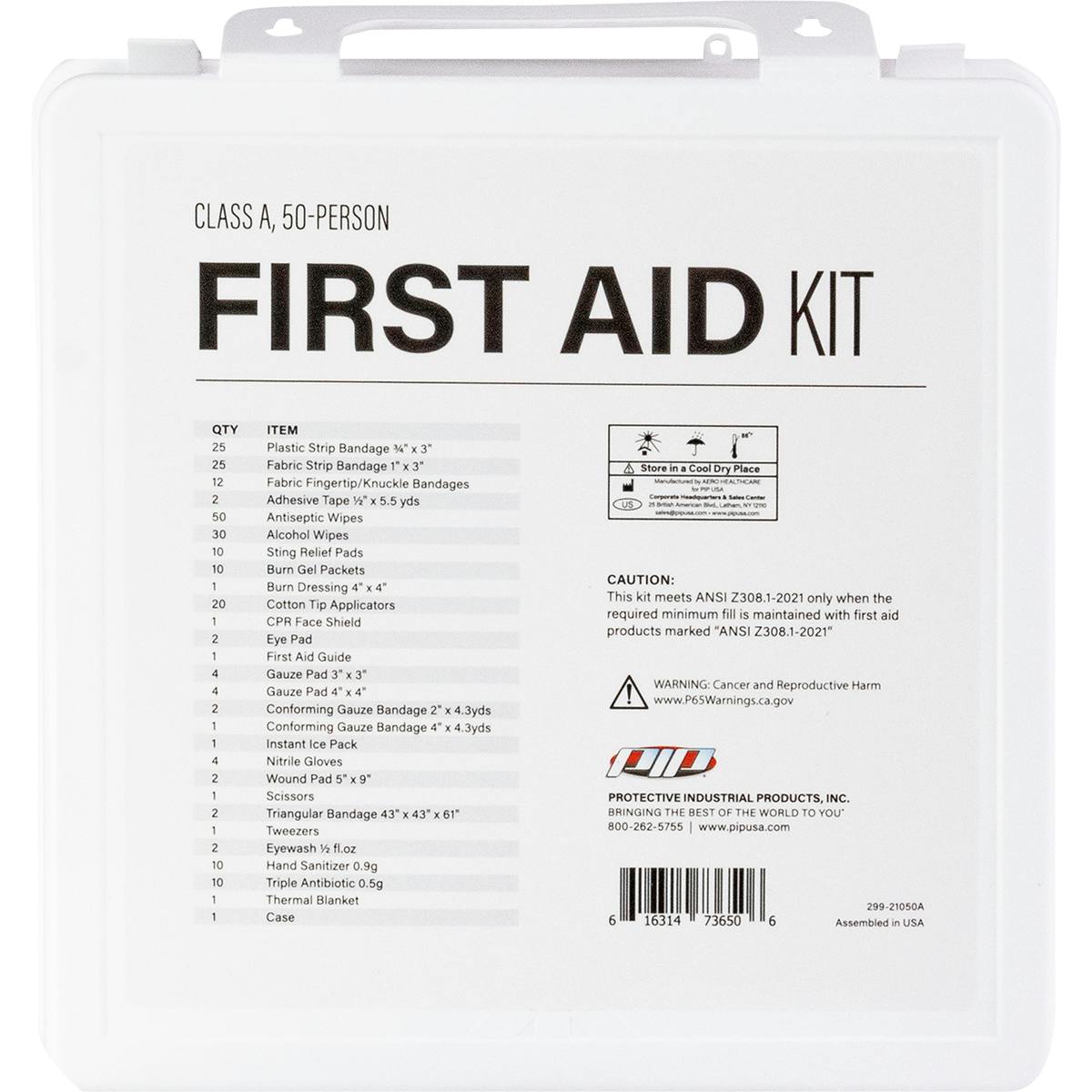 ANSI Class A Waterproof First Aid Kit - 50 Person, White (299-21050A) - KIT