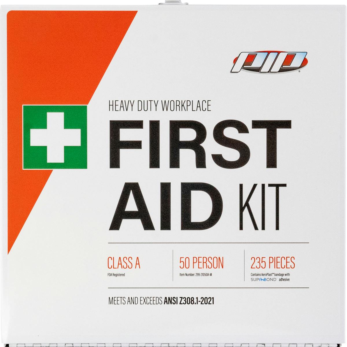ANSI Class A Waterproof First Aid Kit - 50 Person, White (299-21050A-M) - KIT