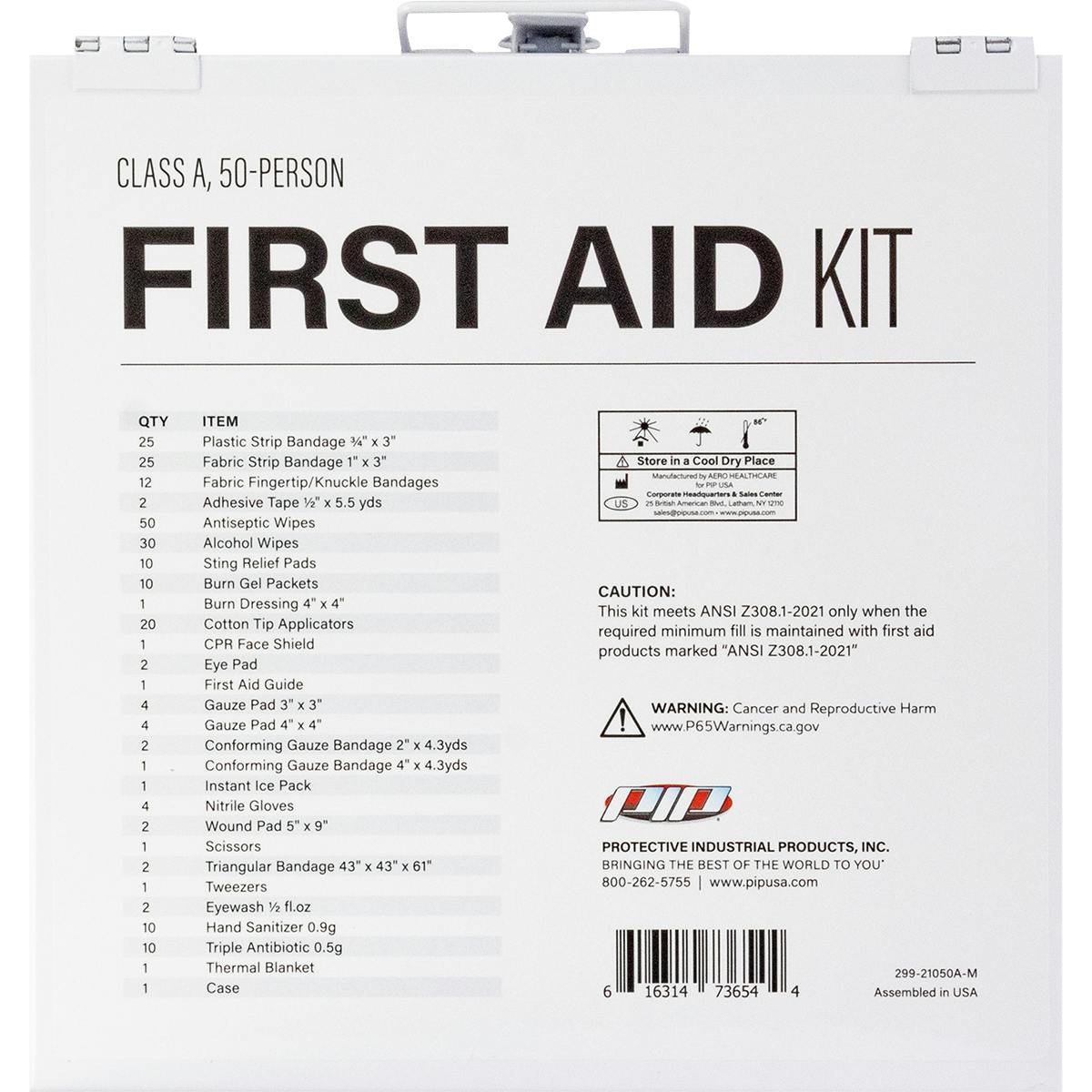 ANSI Class A Waterproof First Aid Kit - 50 Person, White (299-21050A-M) - KIT_1