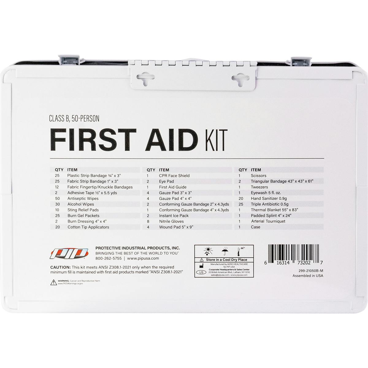 ANSI Class B Metal First Aid Kit - 50 Person, White (299-21050B-M) - KIT_0