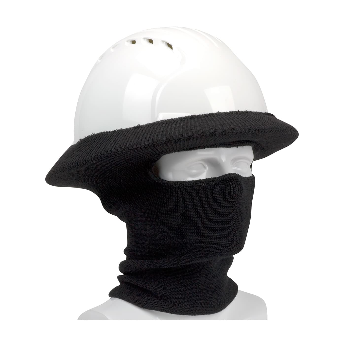 Hard Hat Full Face Tube Liner, Acrylic Rib Knit, Black