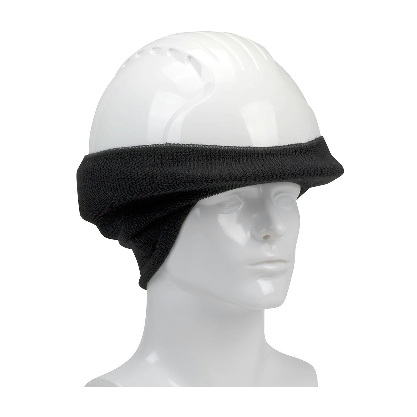 Rib Knit Hard Hat Tube Liner - Ears & Neck, Black (365-1505) - OS_0