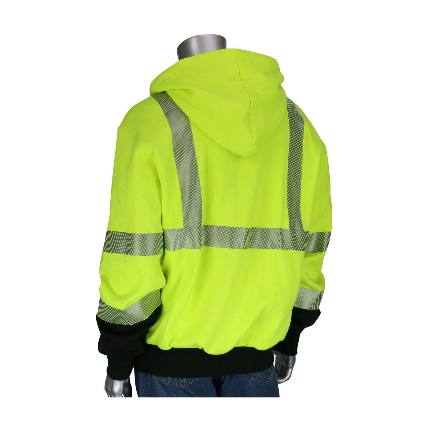 ANSI Type R Class 3 AR/FR Full Zip Hooded Sweatshirt with Black Bottom, Hi-Vis Yellow (385-1370FR)_0