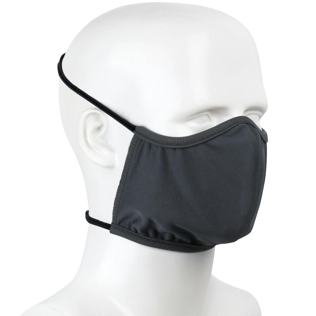 2-Ply Performance Polyester Reusable Face Cover with Head Straps, Gray (393-FC10) - OS_0